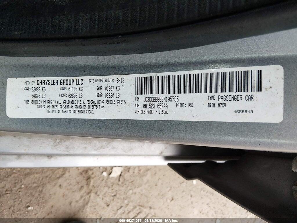 1C3CCBBG6EN105795 2014 CHRYSLER 200 photo no. 9