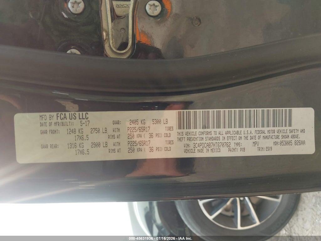 3C4PDCAB7HT670762 2017 DODGE JOURNEY photo no. 9