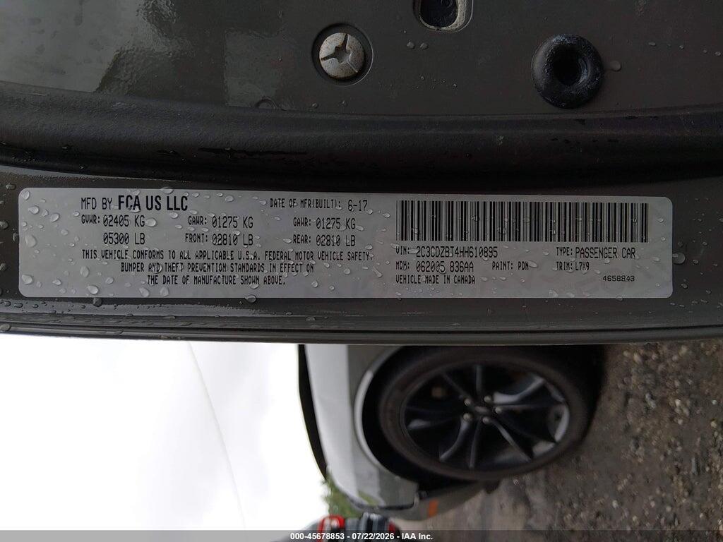 2C3CDZBT4HH610895 2017 DODGE CHALLENGER photo no. 9