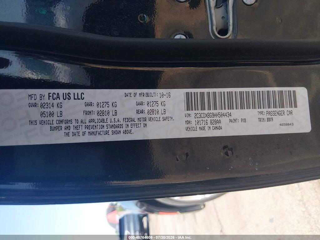 2C3CDXBG9HH504434 2017 DODGE CHARGER photo no. 9