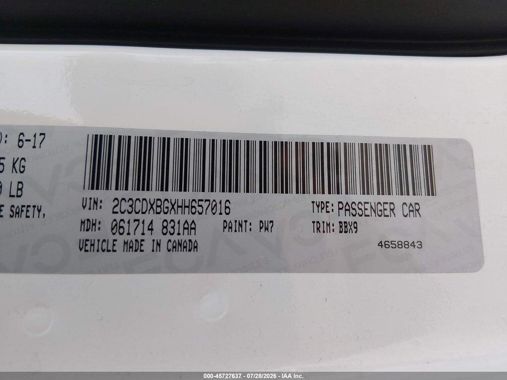 2C3CDXBGXHH657016 2017 DODGE CHARGER photo no. 9