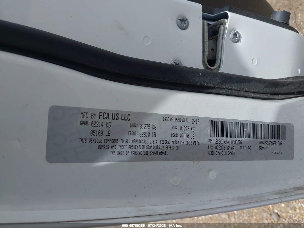 2C3CDXBG4HH585276 2017 DODGE CHARGER photo no. 9