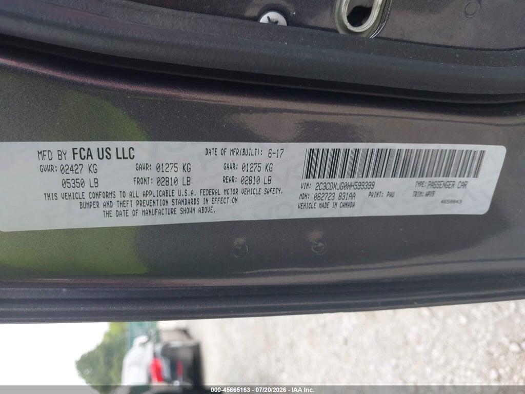 2C3CDXJG0HH599399 2017 DODGE CHARGER photo no. 9