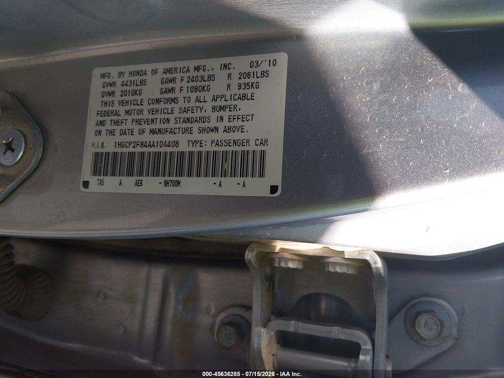 1HGCP2F84AA104408 2010 HONDA ACCORD photo no. 9