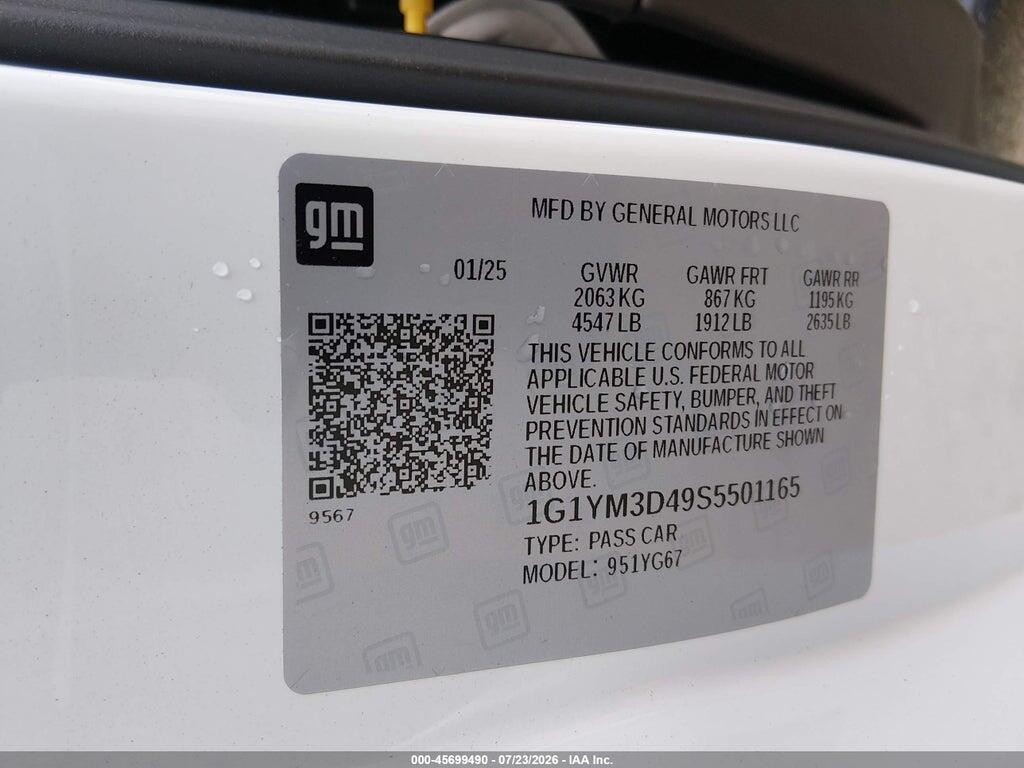 1G1YM3D49S5501165 2025 CHEVROLET CORVETTE E-RAY photo no. 9