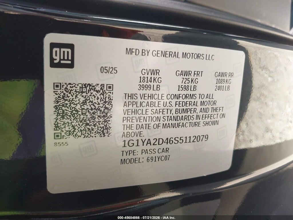 1G1YA2D46S5112079 2025 CHEVROLET CORVETTE STINGRAY photo no. 9