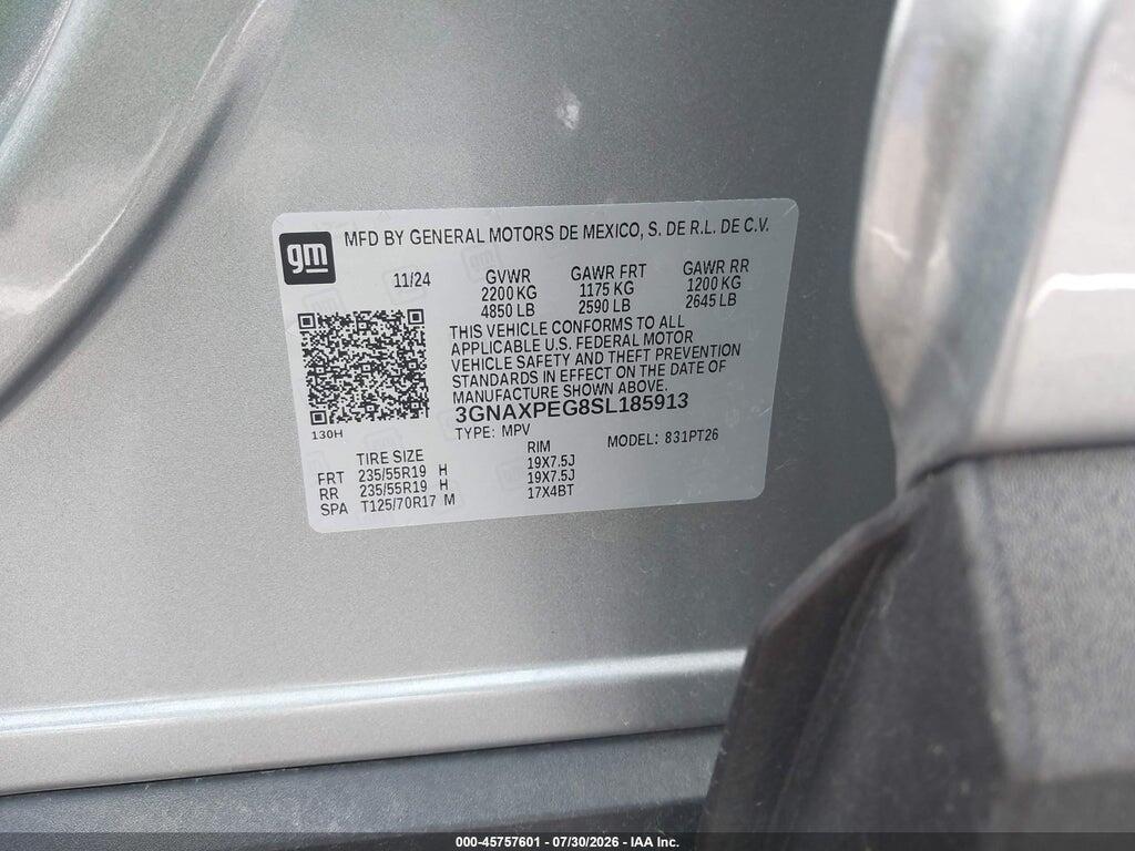 3GNAXPEG8SL185913 2025 CHEVROLET EQUINOX photo no. 9