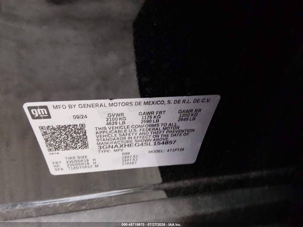 3GNAXHEG4SL154857 2025 CHEVROLET EQUINOX photo no. 9