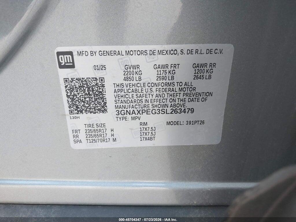 3GNAXPEG3SL263479 2025 CHEVROLET EQUINOX photo no. 9