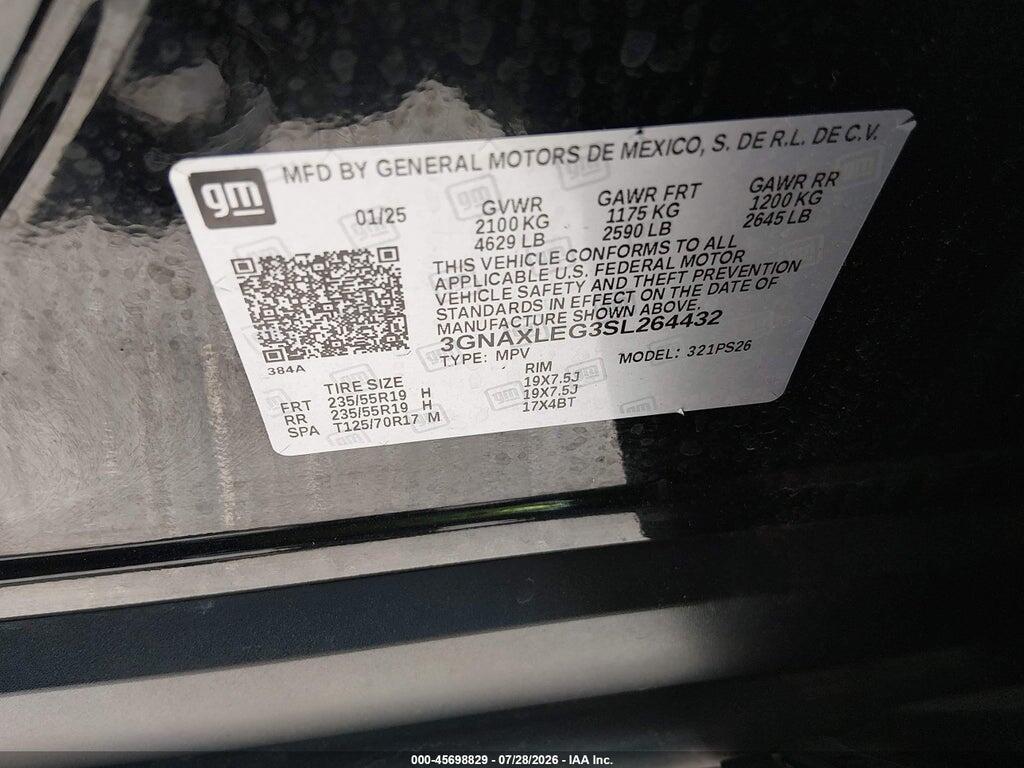 3GNAXLEG3SL264432 2025 CHEVROLET EQUINOX photo no. 9