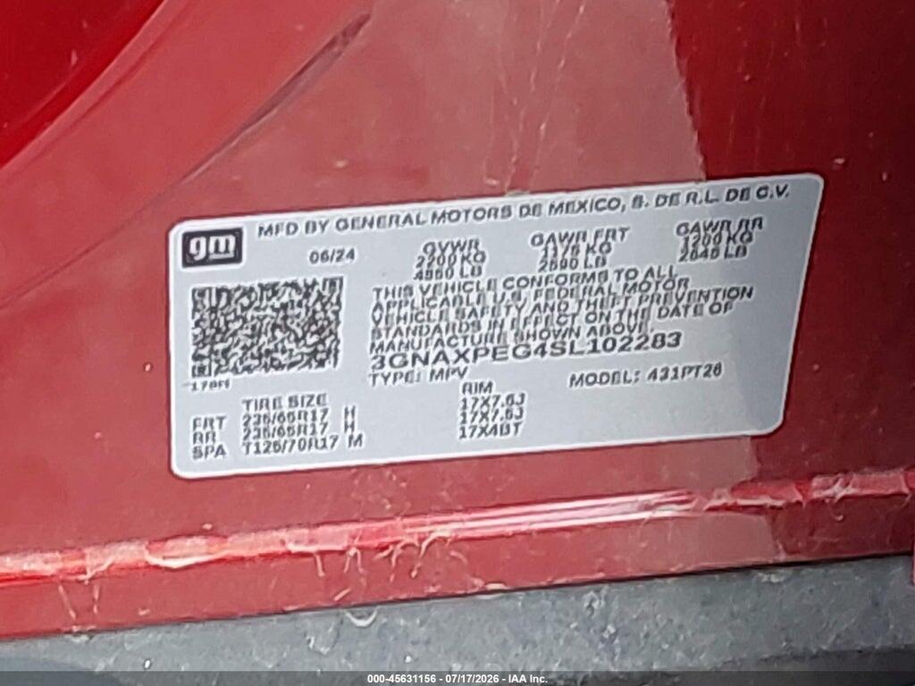 3GNAXPEG4SL102283 2025 CHEVROLET EQUINOX photo no. 9