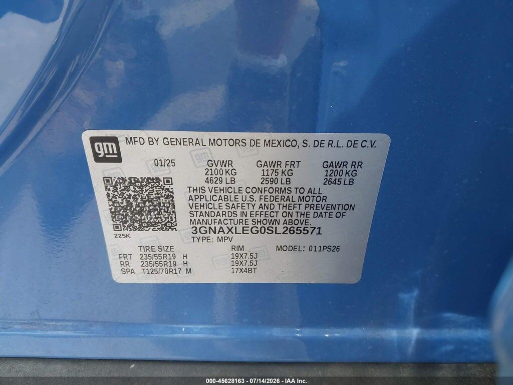 3GNAXLEG0SL265571 2025 CHEVROLET EQUINOX photo no. 9