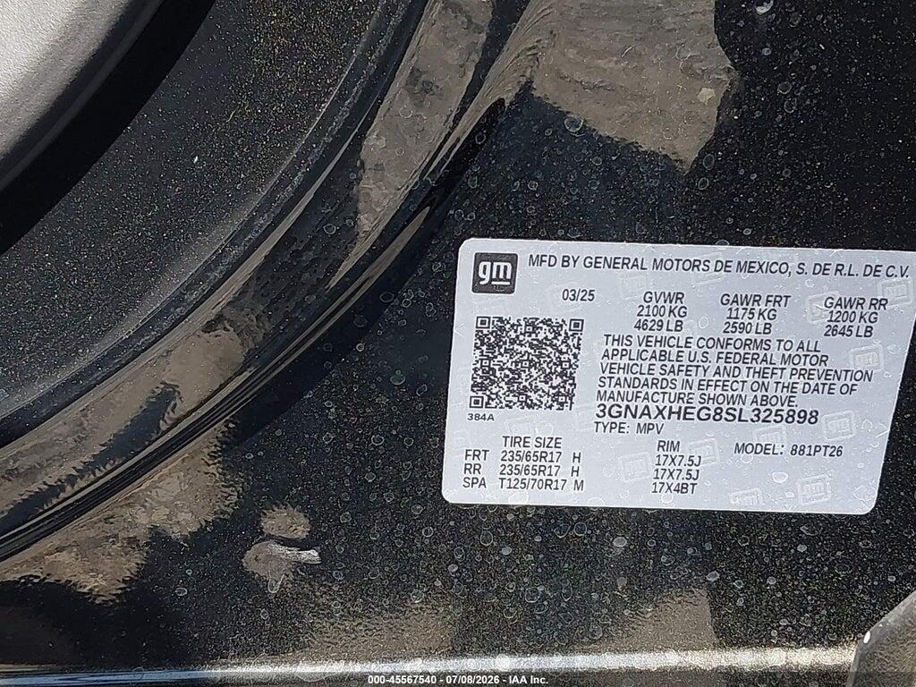 3GNAXHEG8SL325898 2025 CHEVROLET EQUINOX photo no. 9