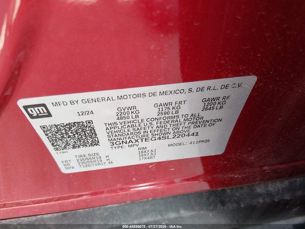 3GNAXTEG4SL220441 2025 CHEVROLET EQUINOX photo no. 9