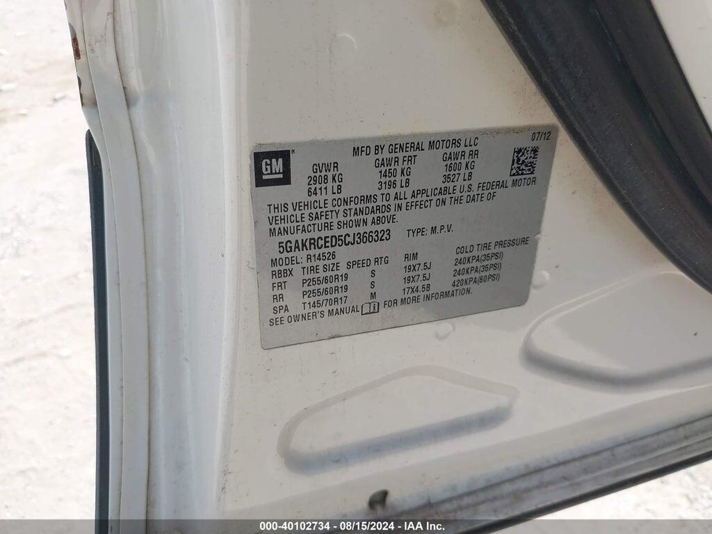 5GAKRCED5CJ366323 2012 BUICK ENCLAVE photo no. 9