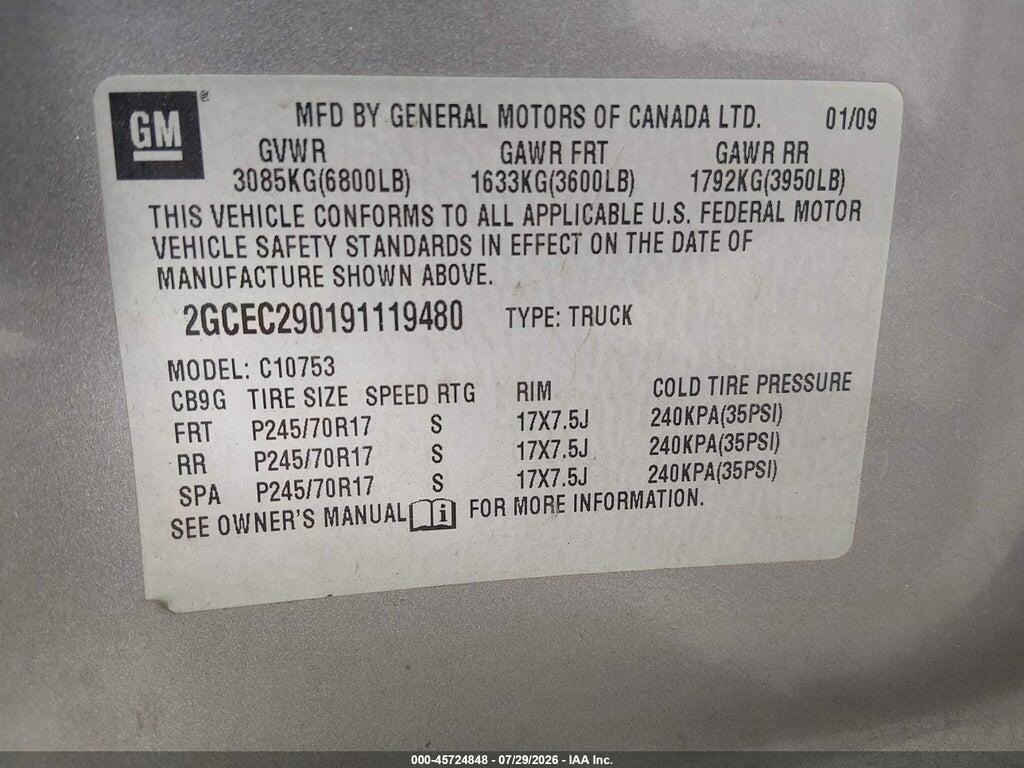 2GCEC290191119480 2009 CHEVROLET SILVERADO 1500 photo no. 9