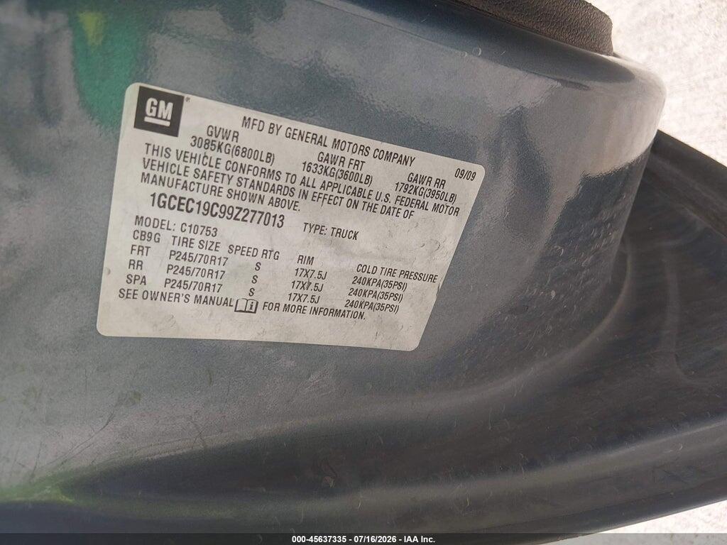 1GCEC19C99Z277013 2009 CHEVROLET SILVERADO 1500 photo no. 9