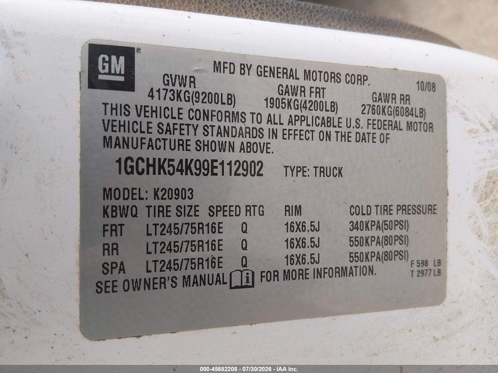 1GCHK54K99E112902 2009 CHEVROLET SILVERADO 2500HD photo no. 9