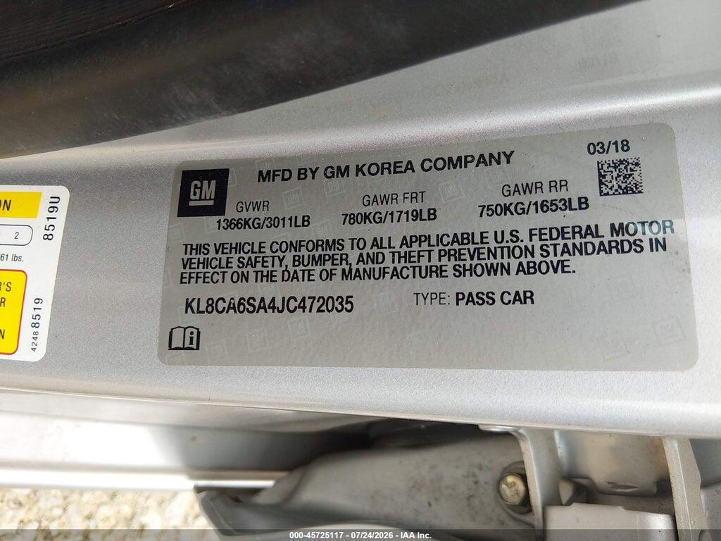 KL8CA6SA4JC472035 2018 CHEVROLET SPARK photo no. 9