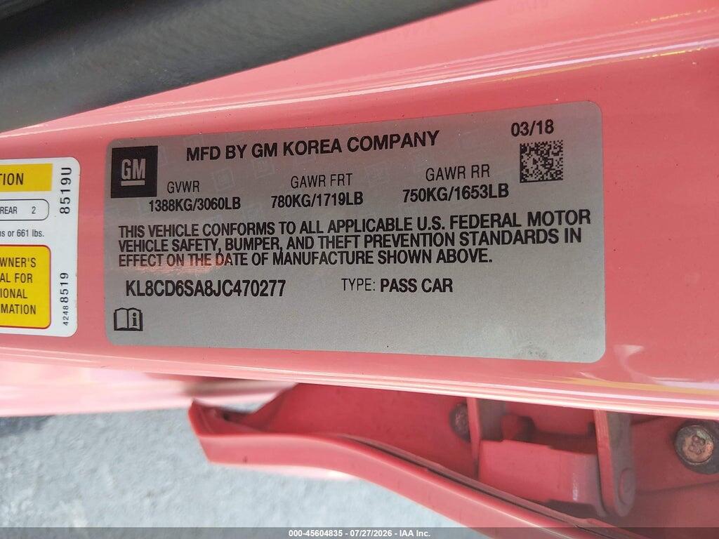 KL8CD6SA8JC470277 2018 CHEVROLET SPARK photo no. 9