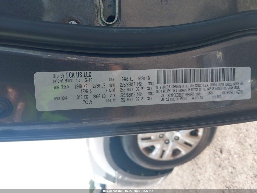 3C4PDCBB8KT799082 2019 DODGE JOURNEY photo no. 9