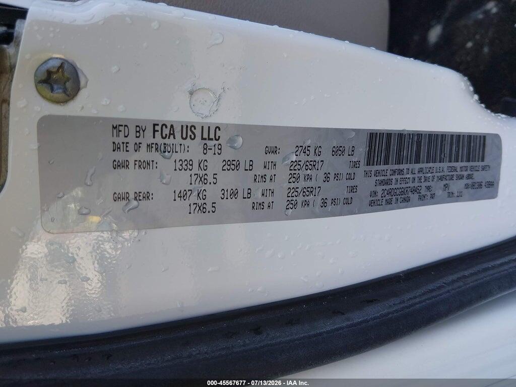 2C4RDGCG6KR748452 2019 DODGE GRAND CARAVAN photo no. 9