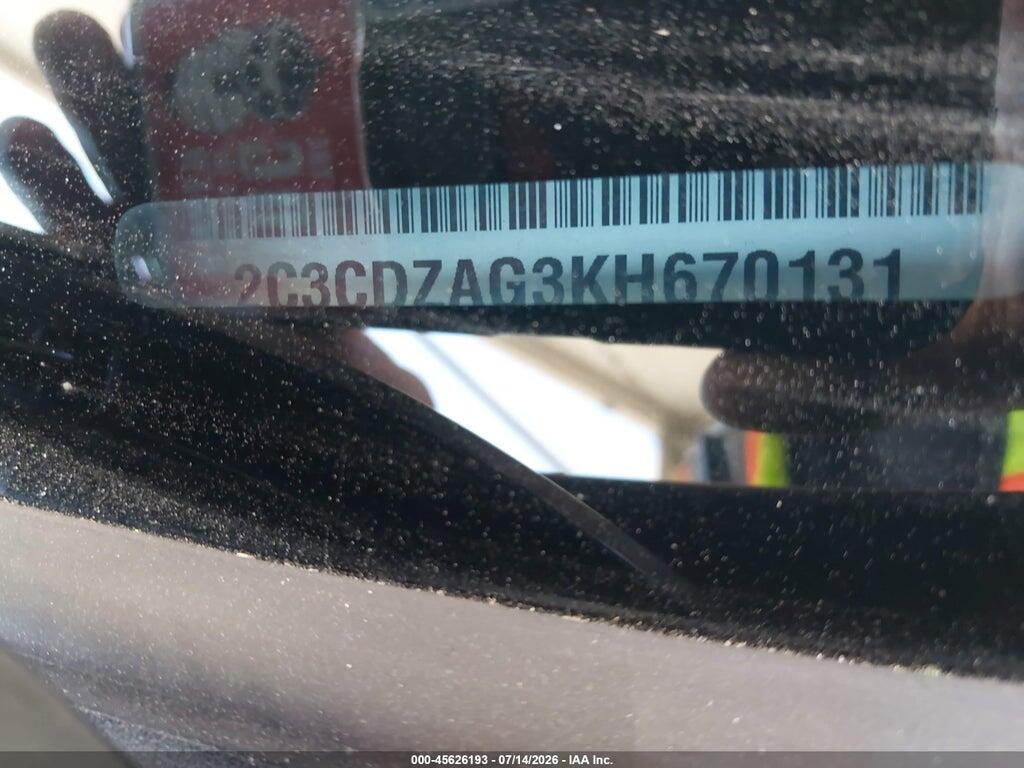 2C3CDZAG3KH670131 2019 DODGE CHALLENGER photo no. 9