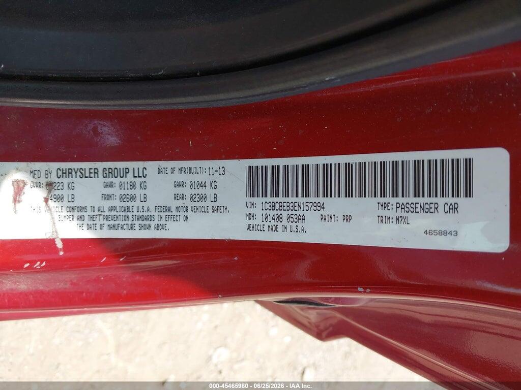 1C3BCBEB3EN157994 2014 CHRYSLER 200 photo no. 9