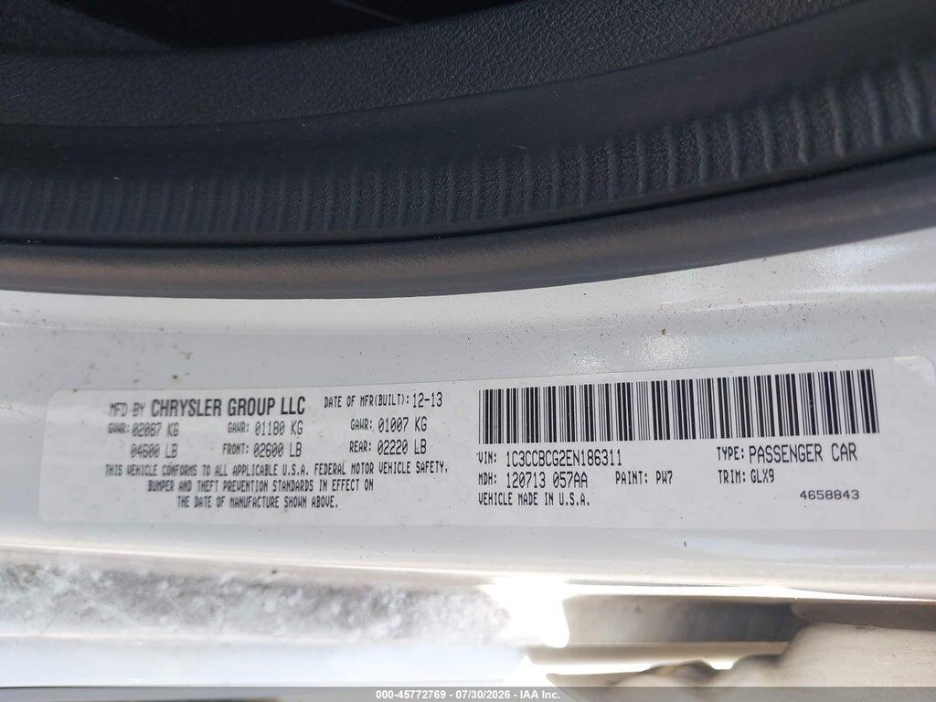 1C3CCBCG2EN186311 2014 CHRYSLER 200 photo no. 9