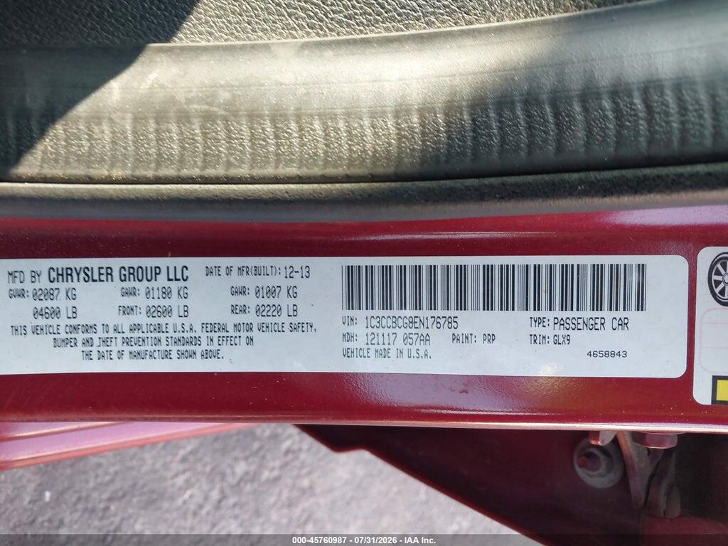 1C3CCBCG8EN176785 2014 CHRYSLER 200 photo no. 9