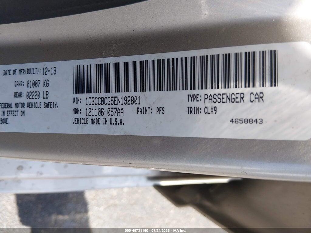 1C3CCBCG5EN192801 2014 CHRYSLER 200 photo no. 9