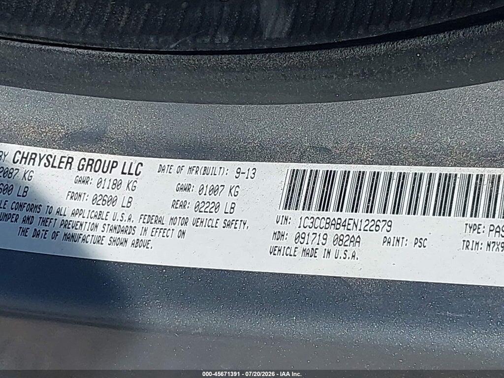 1C3CCBAB4EN122679 2014 CHRYSLER 200 photo no. 9