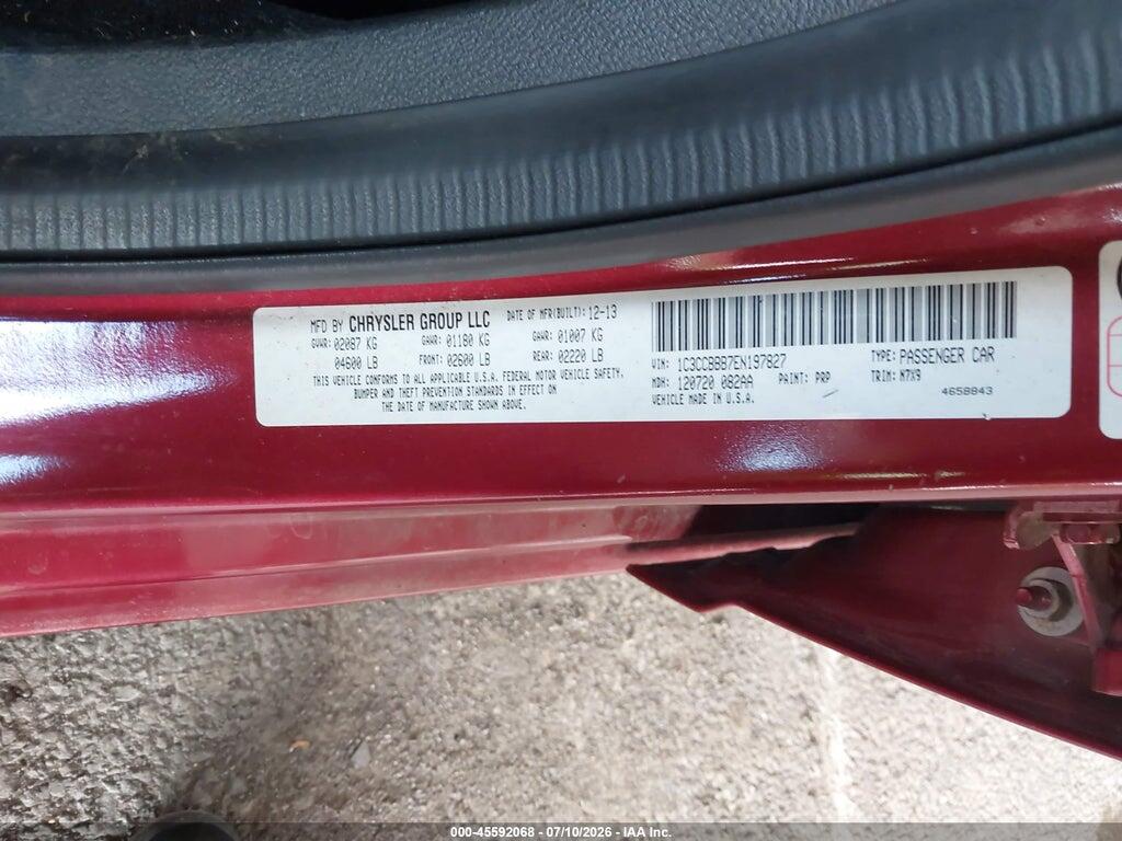 1C3CCBBB7EN197827 2014 CHRYSLER 200 photo no. 9
