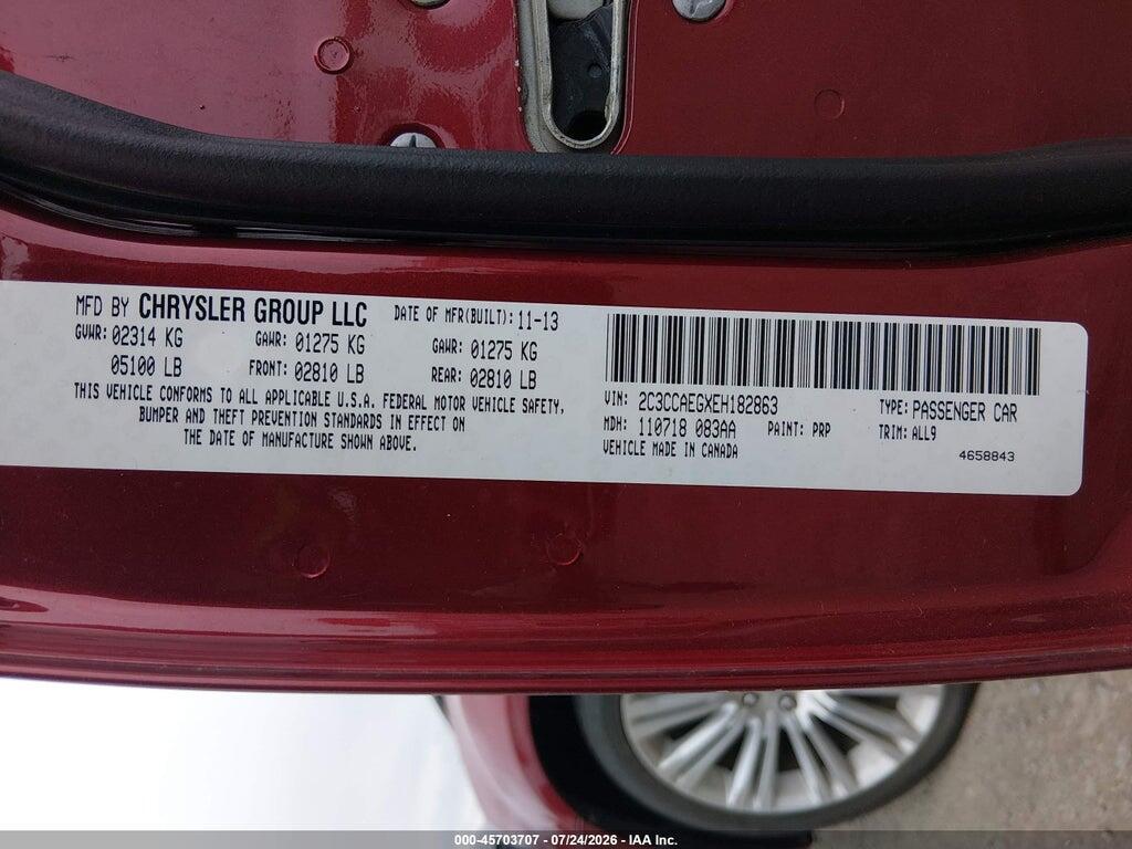 2C3CCAEGXEH182863 2014 CHRYSLER 300C photo no. 9