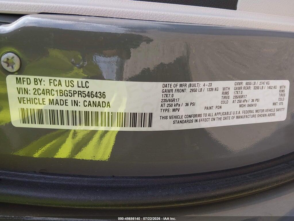 2C4RC1BG5PR546436 2023 CHRYSLER PACIFICA photo no. 9
