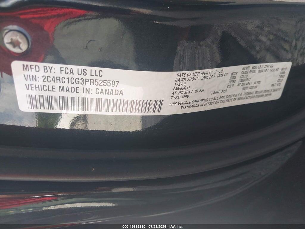 2C4RC1CG3PR525597 2023 CHRYSLER VOYAGER photo no. 9