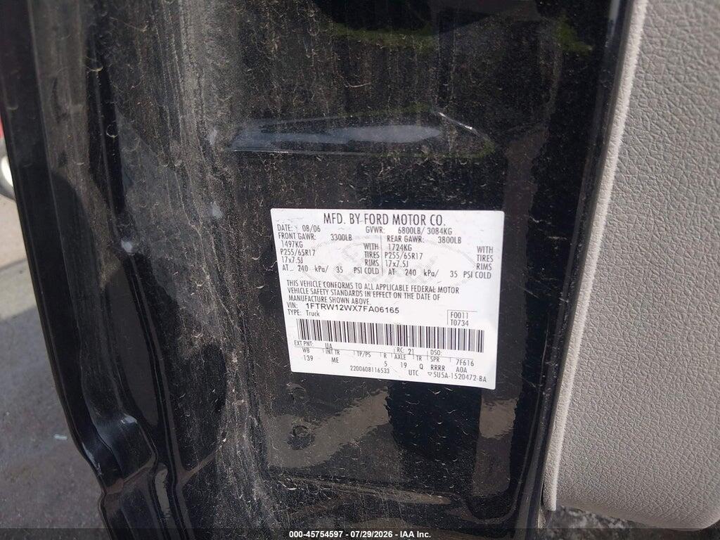 1FTRW12WX7FA06165 2007 FORD F-150 photo no. 9