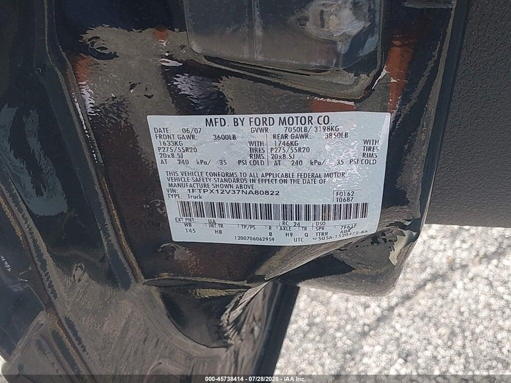 1FTPX12V37NA80822 2007 FORD F-150 photo no. 9