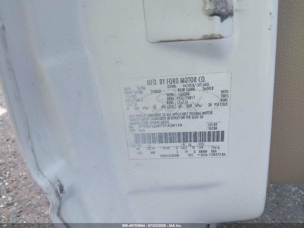 1FTRX12W77FA36110 2007 FORD F-150 photo no. 9
