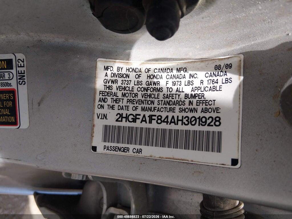 2HGFA1F84AH301928 2010 HONDA CIVIC photo no. 9