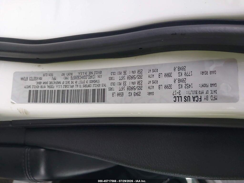 1C4RDJDGXHC820976 2017 DODGE DURANGO photo no. 9