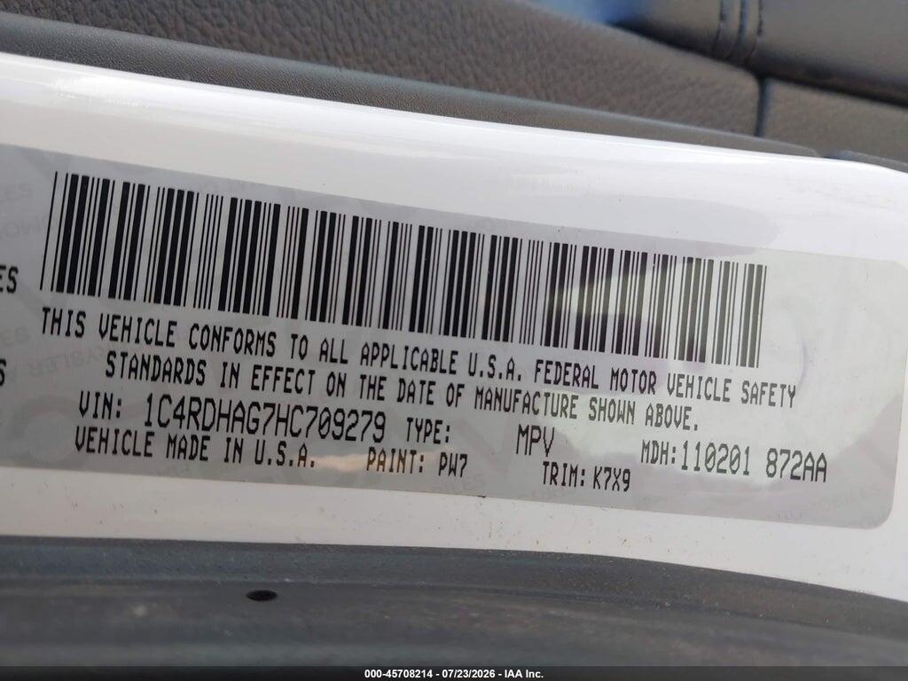 1C4RDHAG7HC709279 2017 DODGE DURANGO photo no. 9