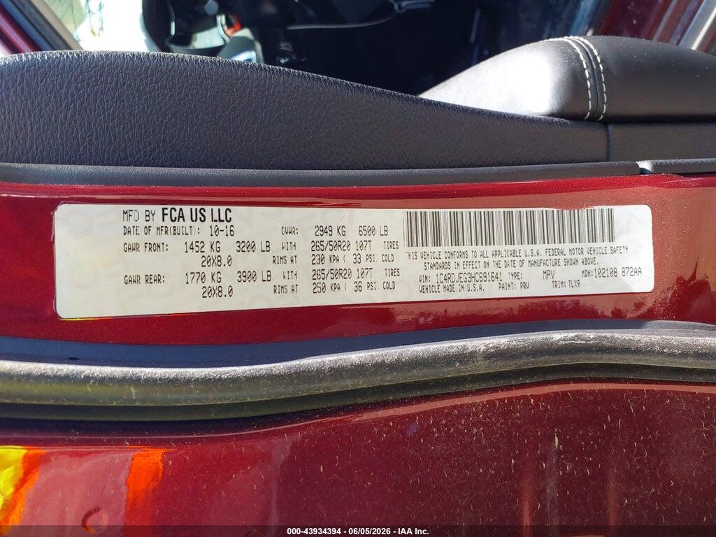 1C4RDJEG3HC691641 2017 DODGE DURANGO photo no. 9