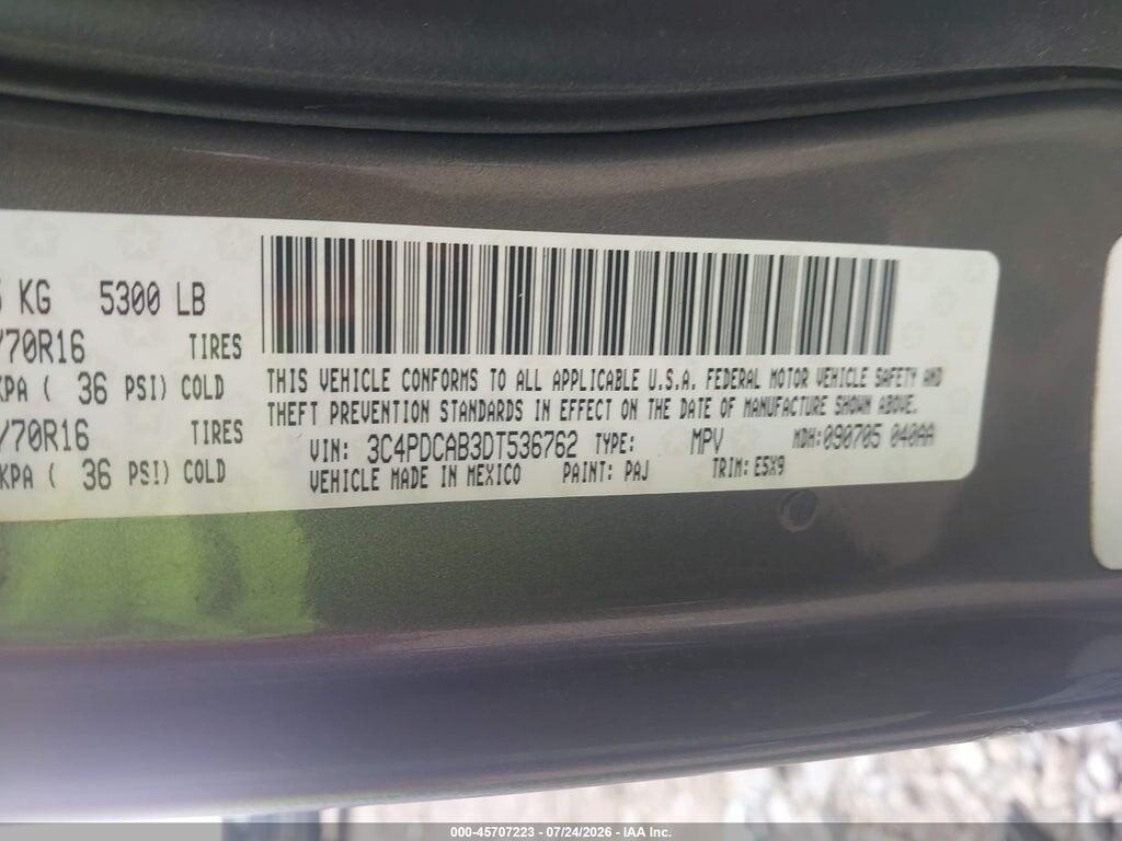 3C4PDCAB3DT536762 2013 DODGE JOURNEY photo no. 9