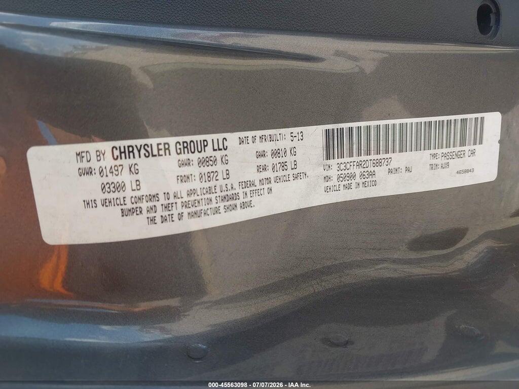 3C3CFFAR2DT688737 2013 FIAT 500 photo no. 9
