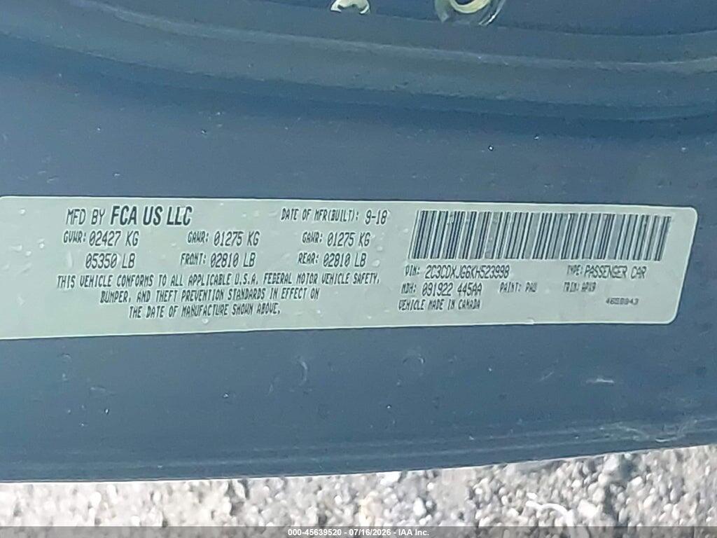 2C3CDXJG6KH523998 2019 DODGE CHARGER photo no. 9