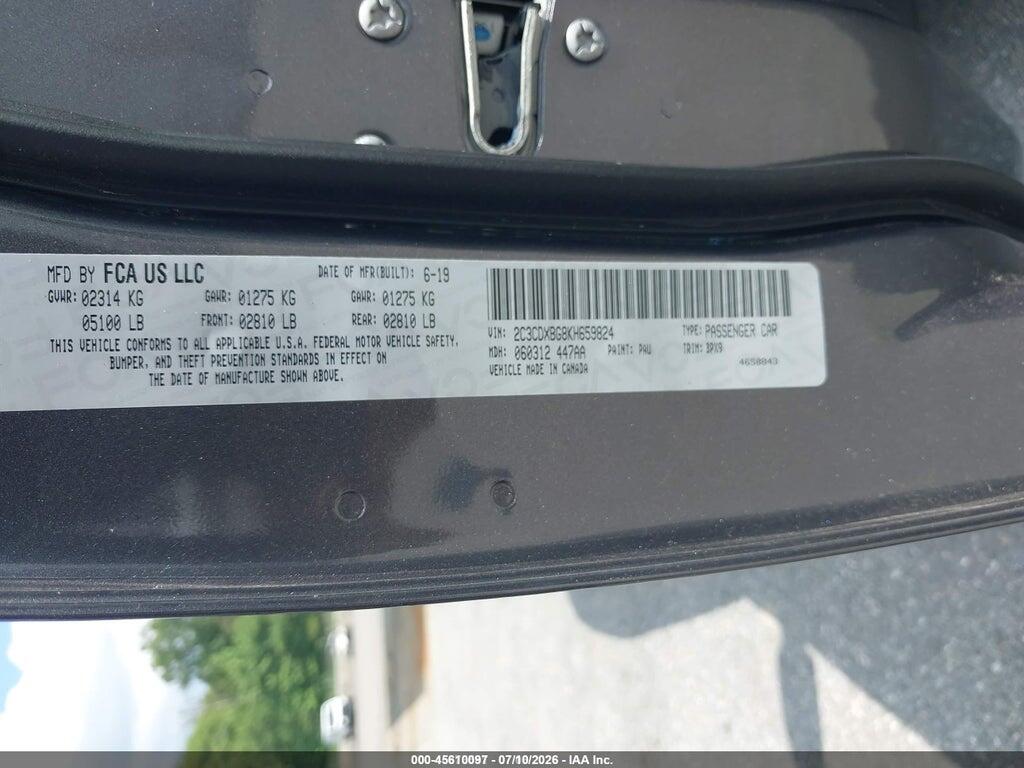2C3CDXBG8KH659824 2019 DODGE CHARGER photo no. 9