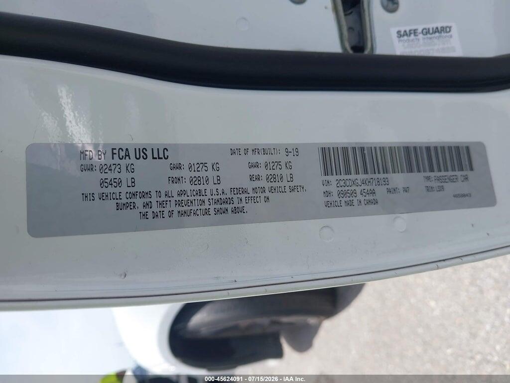 2C3CDXGJ4KH718193 2019 DODGE CHARGER photo no. 9
