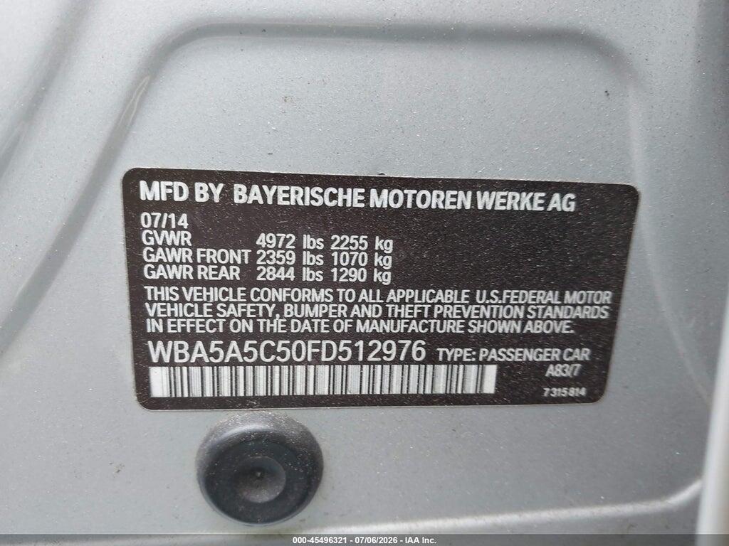 WBA5A5C50FD512976 2015 BMW 528I photo no. 9