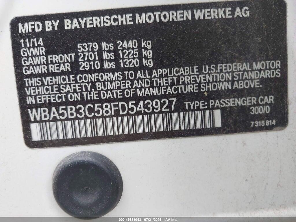 WBA5B3C58FD543927 2015 BMW 535I photo no. 9